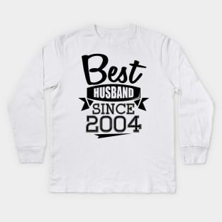 'Best Husband Since 2004' Sweet Wedding Anniversary Gift Kids Long Sleeve T-Shirt